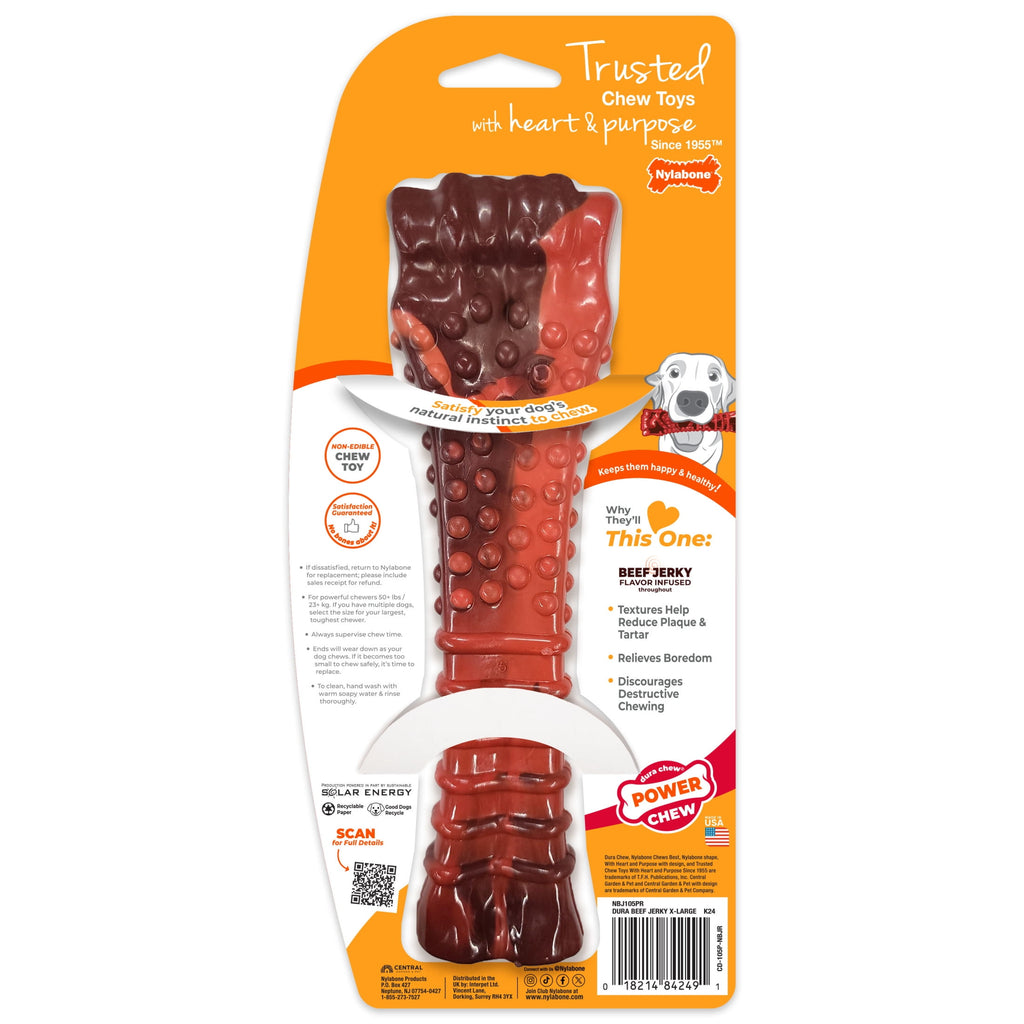 Nylabone Power Chew Textured Knuckle Bone Dog Toy, Dog Chew Toy, Chicken Flavor, X-Large, 1 Count