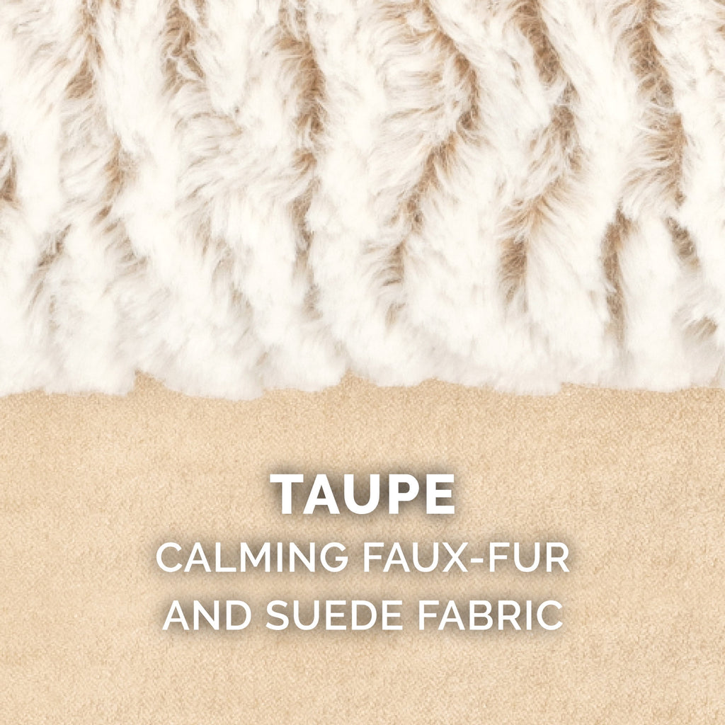 FurHaven Embossed Faux Fur & Suede Orthopedic Deluxe L-Chaise Pet Bed for Dogs & Cats - Gray, Jumbo Plus