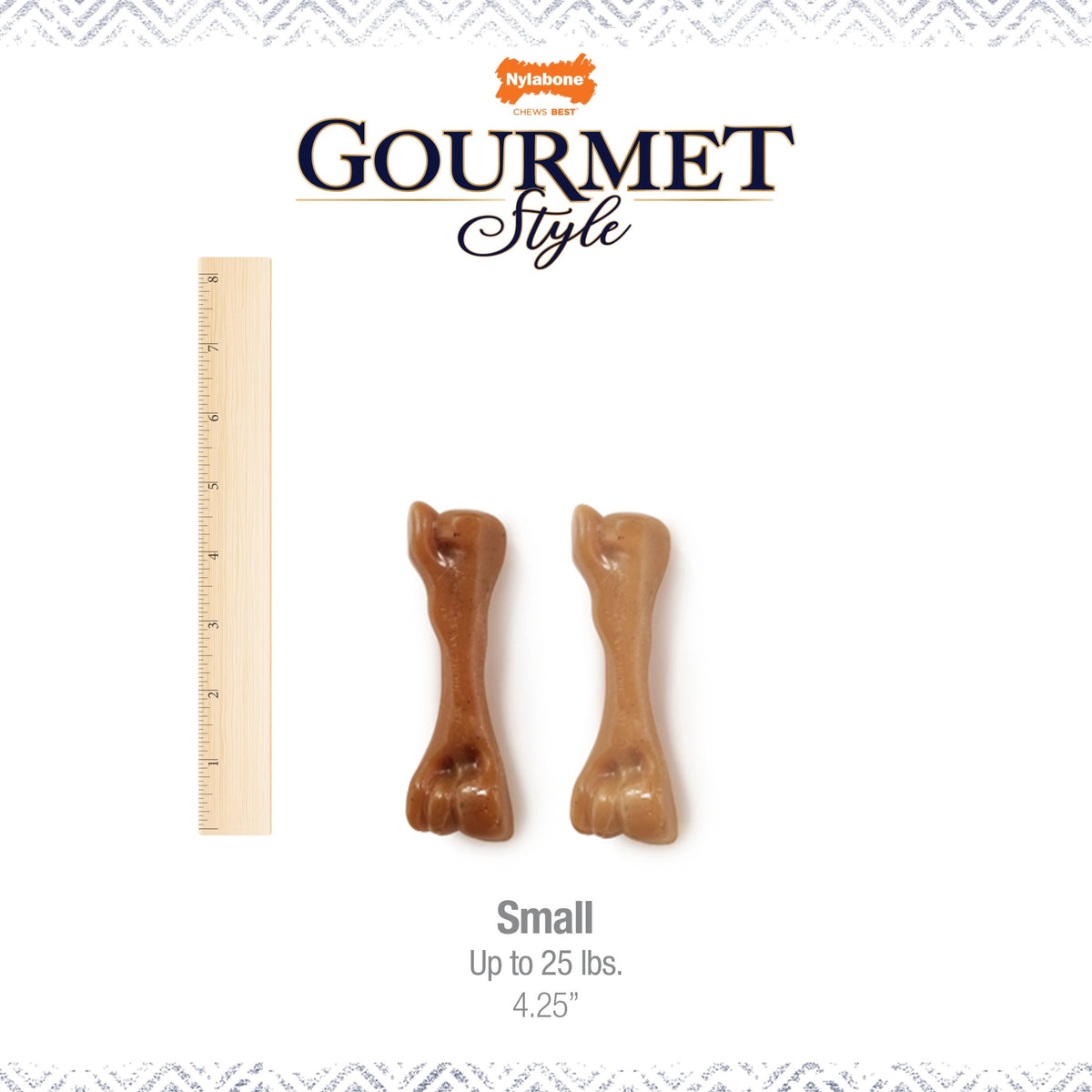 Nylabone Strong Chew Gourmet Style Femur Bone Dog Toy, Dog Chew Toy, Bacon & Chicken Flavor, Small, 2 Pack