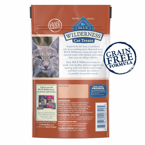 Blue Buffalo Wilderness Natural Soft Cat Treats Made, Chicken & Turkey Recipe, 2-oz. Bag