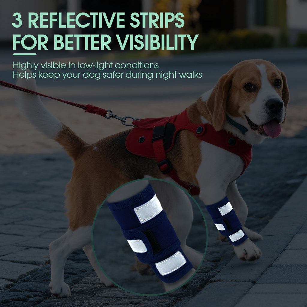 Kuoser Dog Front Leg Brace – Adjustable Carpal Support Wrap for Canine Joint, Wound Recovery & Anti-Licking Sleeve, Black, S/M