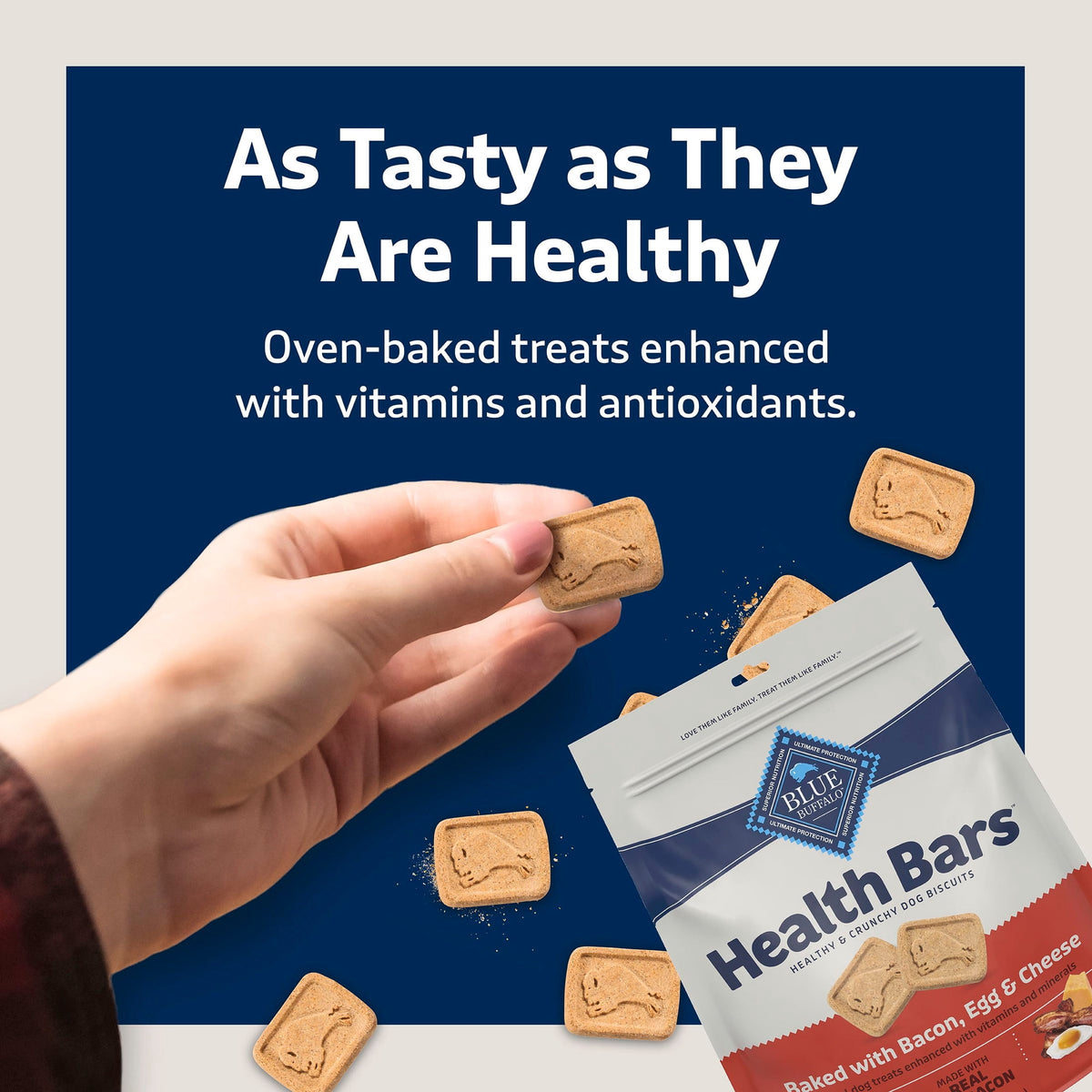 Blue Buffalo Health Bars Crunchy Dog Biscuits, Bacon, Egg & Cheese, 32-oz Bag