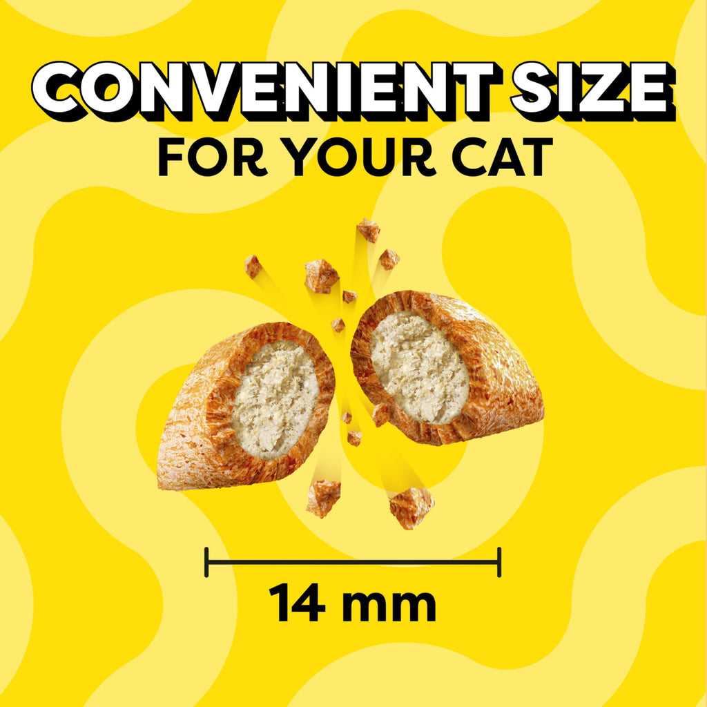 Temptations Jumbo Stuff Savory Salmon Flavor Crunchy And Soft Treats For Cats, 14 Oz Tub