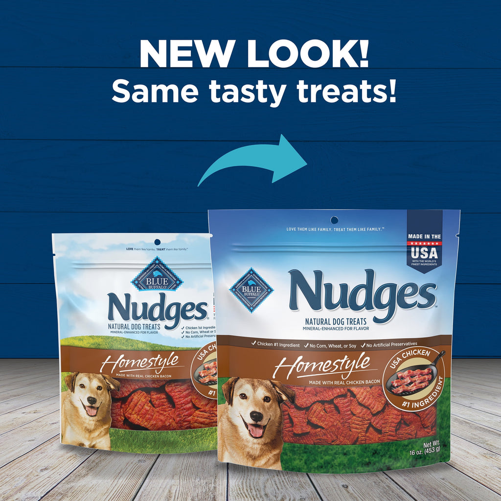 Blue Buffalo Nudges Homestyle Natural Dog Treats Made with Real Chicken, 16-oz. Bag