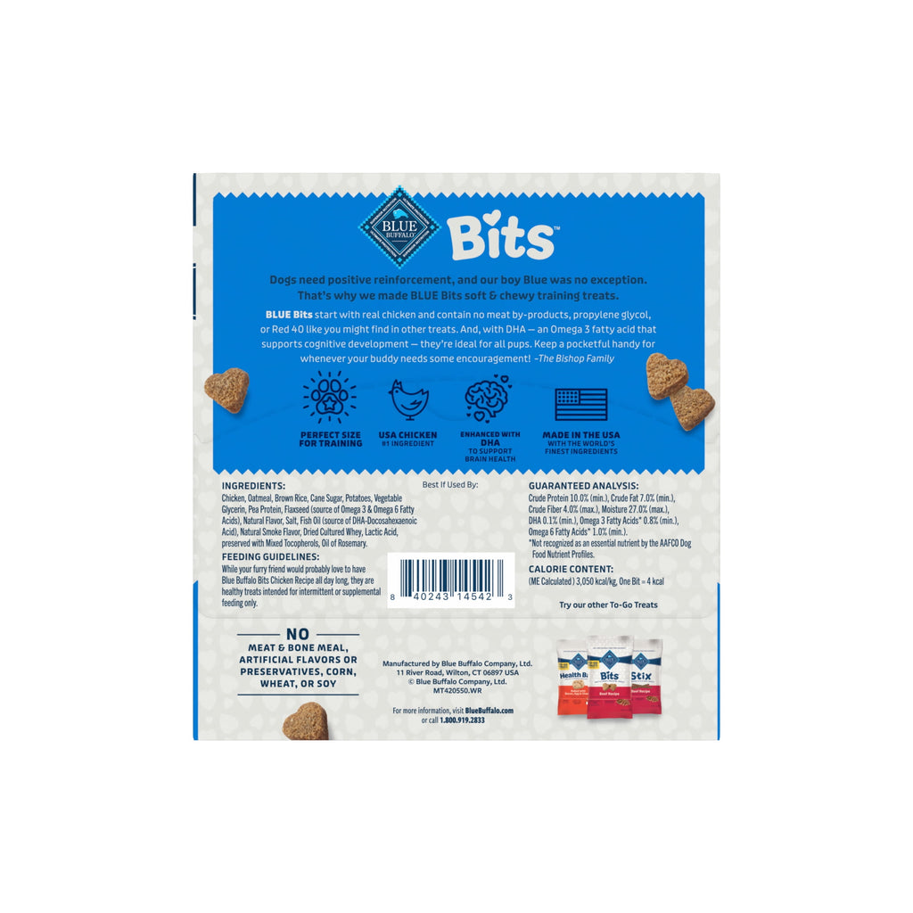 Blue Buffalo Bits Soft Dog Treats for Training, Enhanced with DHA, 19-oz. Bag