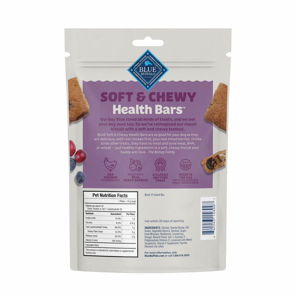 Blue Buffalo Soft & Chewy Health Bars Baked with Real Chicken & Mixed Berries, 9 oz. Bag