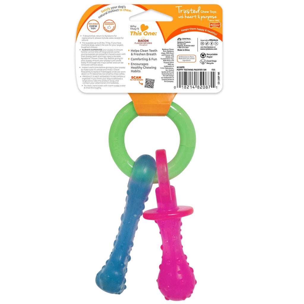 Nylabone Puppy Pacifier Chew Toy, Teething Toys For Puppies, Puppy Toy For Small Puppies Up To 25 Lbs, Nylabone Puppy Chew Toy