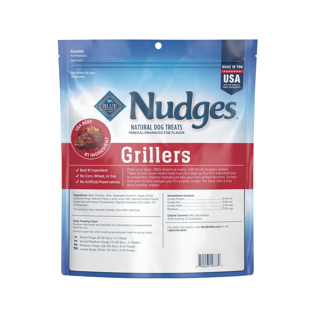 Blue Buffalo Nudges Grillers, Natural Dog Treats, Steak, 12oz Bag