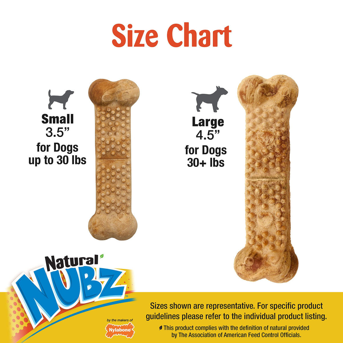 Nylabone Natural Nubz Edible Dog Chews Value Pack of 66ct. / 7.8 lbs. Total (3 x 2.6 lb / 22 ct Bags), 66 large chews; in 3- 2.6lb bags By Visit the Nylabone Store