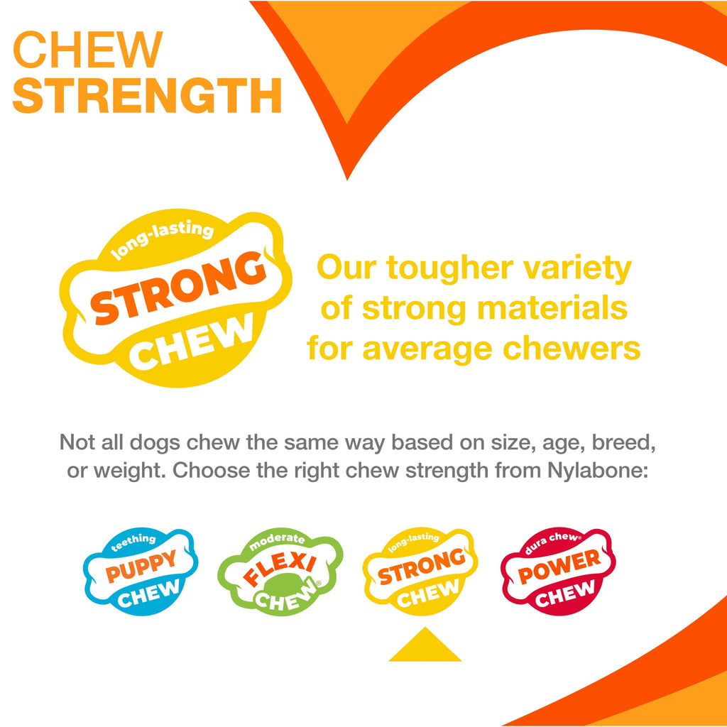 Nylabone Strong Chew Double Action Bone Dog Toy, Dog Chew Toy, Steak & Potato Flavor, Large, 1 Count