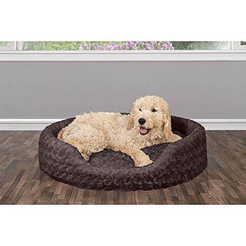 FurHaven Pet Products Ultra Plush Oval Pet Bed for Dogs & Cats - Gray, Small