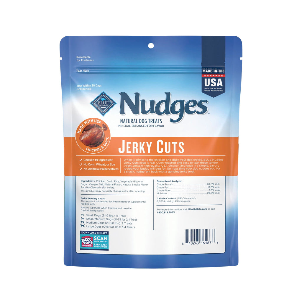 Blue Buffalo Nudges Jerky Cuts, Natural Dog Treats, Duck Jerky, 28oz Bag