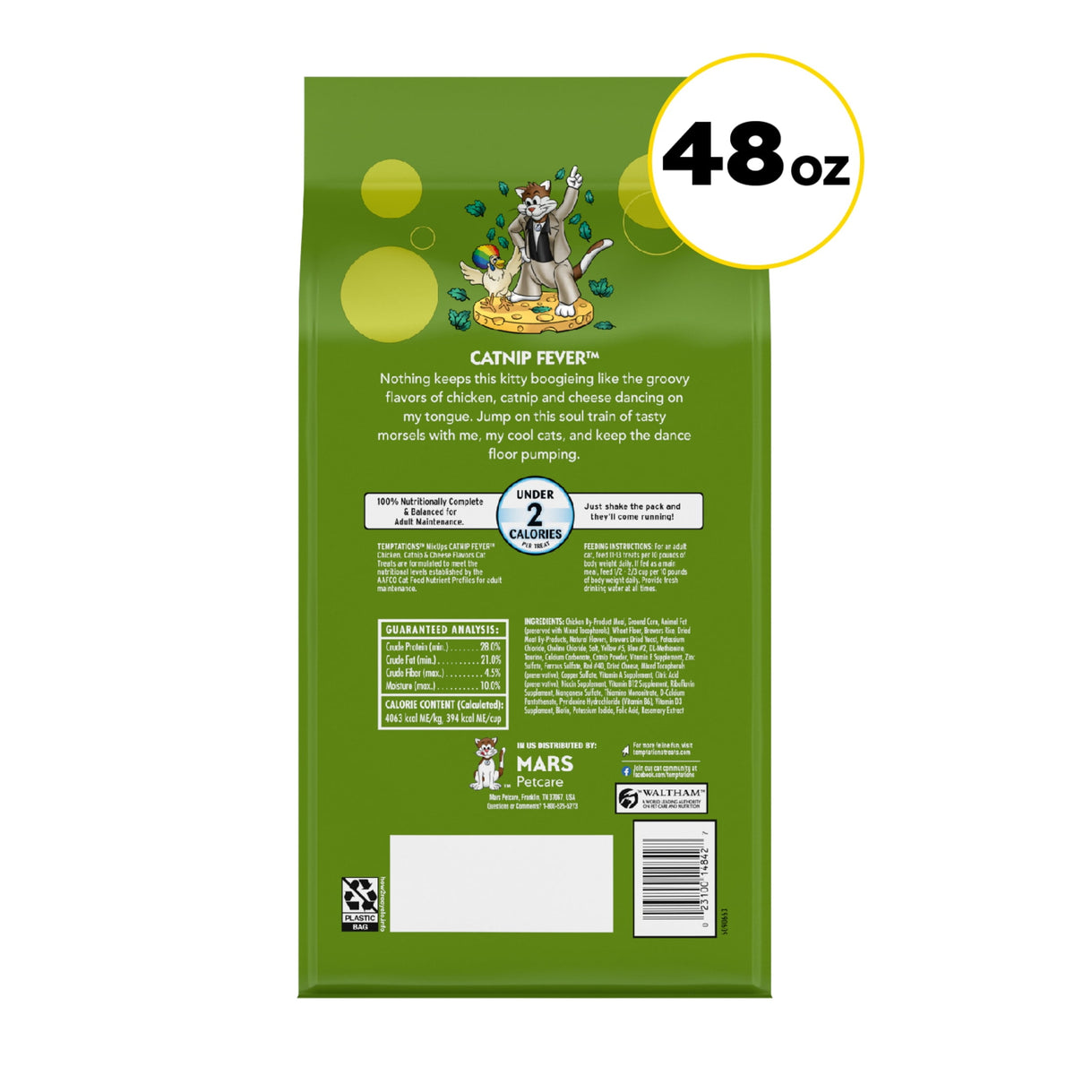 Temptations Mixups Catnip Fever Flavor Crunchy And Soft Treats For Cats, 6.3 Oz Pouch