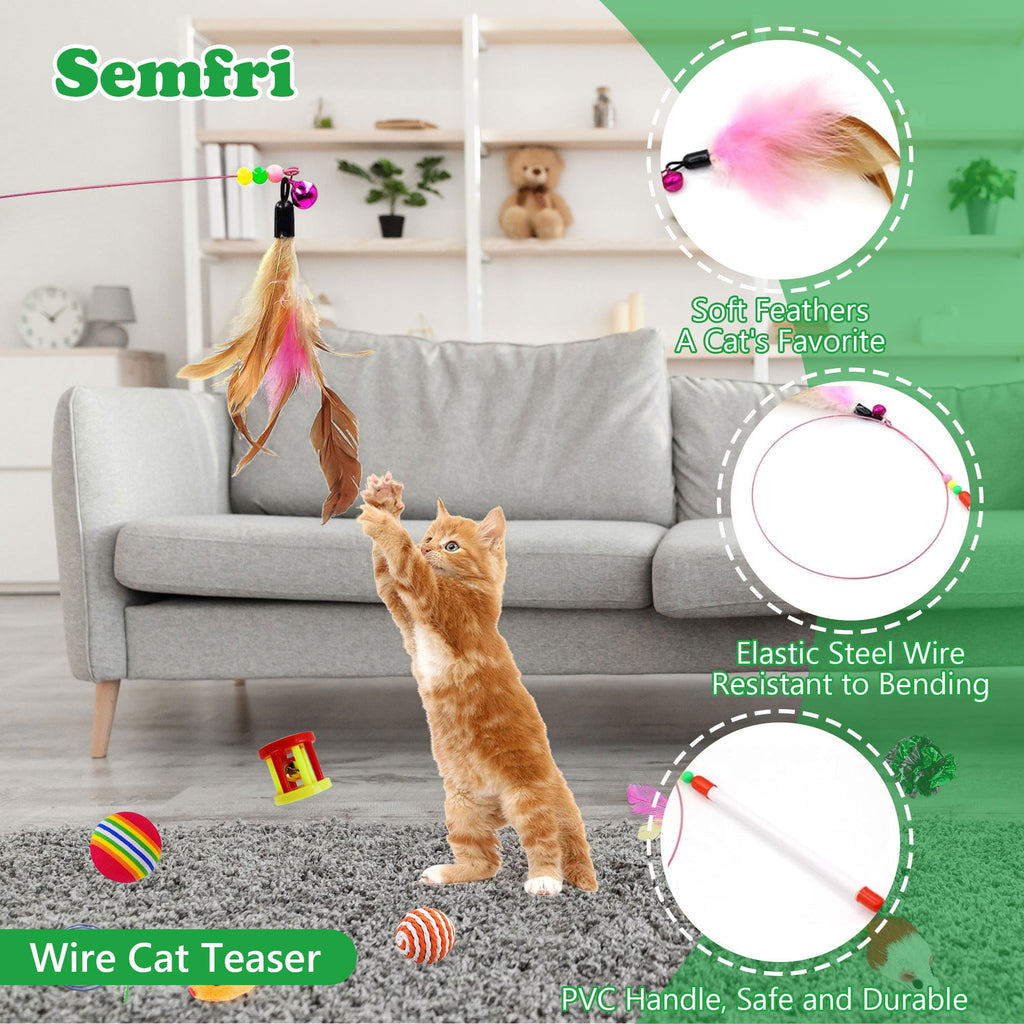 Semfri Cat Toys Tunnels Collapsible Pets Cat Jungle Tunnels Kitty Toys Balls