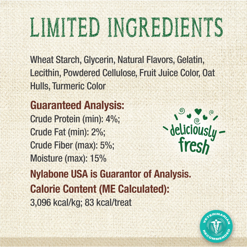 Nylabone Nutri Dent Natural Dental Chews for Dogs, Limited Ingredient Dog Treats, Teeth Cleaning Dental Sticks for Dogs, Fresh Breath Flavor, For Medium Dogs (40 Count)