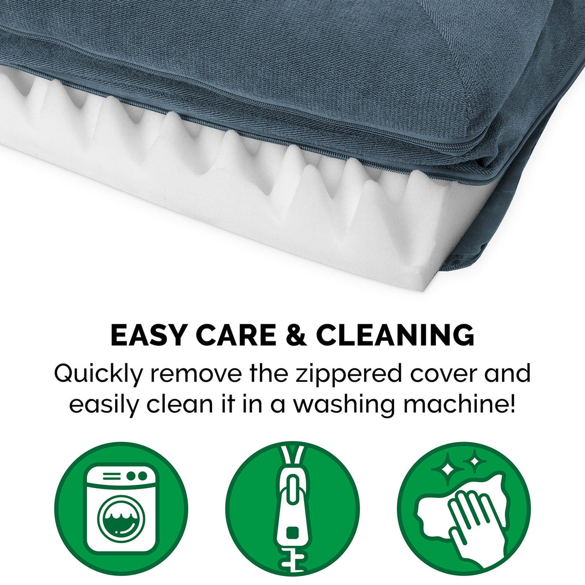 FurHaven Faux Fleece & Chenille Soft Woven Orthopedic Sofa Pet Bed, Orion Blue, Jumbo, 1 Count