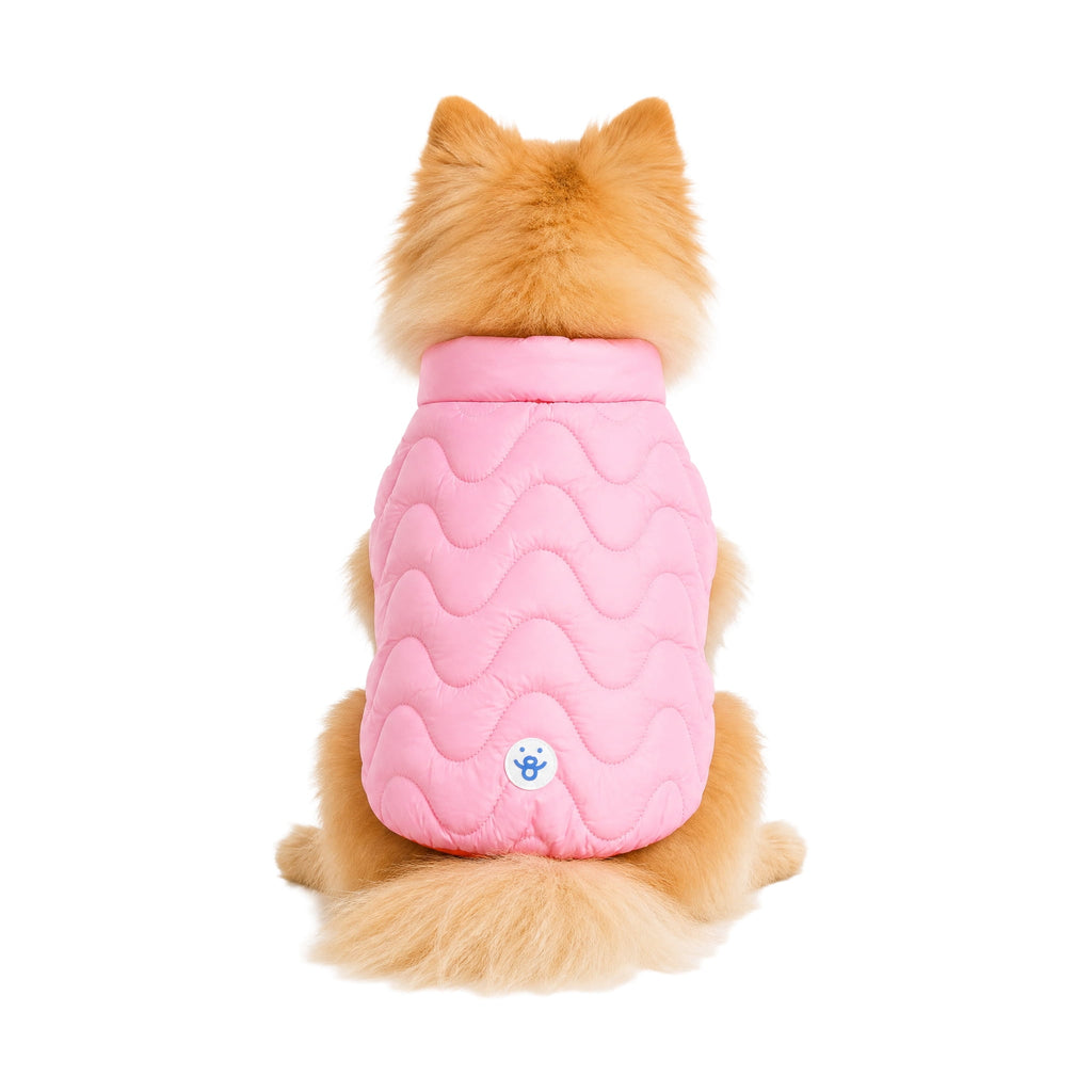 Oodles Quilted Fall Puffer Dog Jacket, Pink, Small
