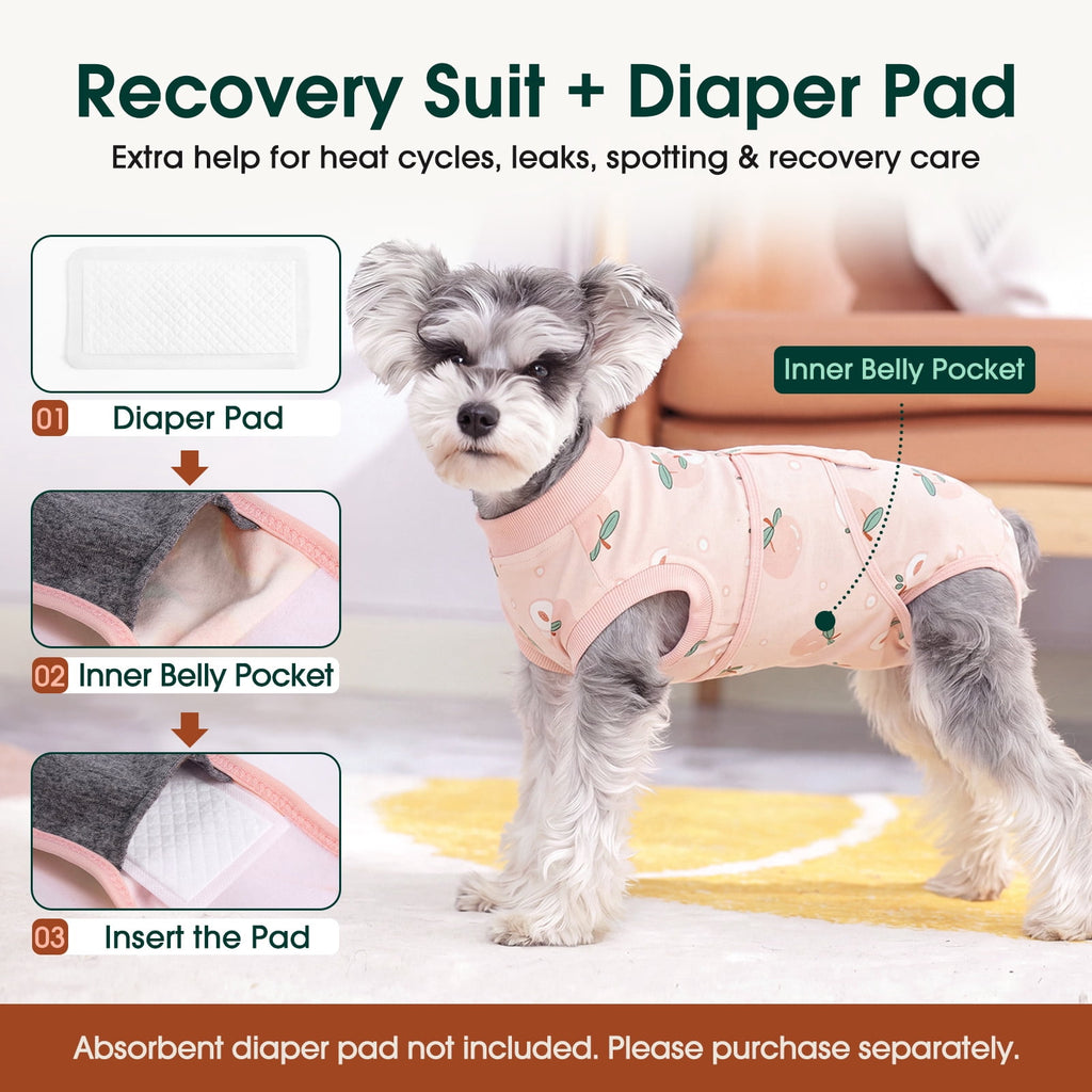 Kuoser Dog Surgical Recovery Suit Dogs Cat Onesie after Surgery,Brown,XL