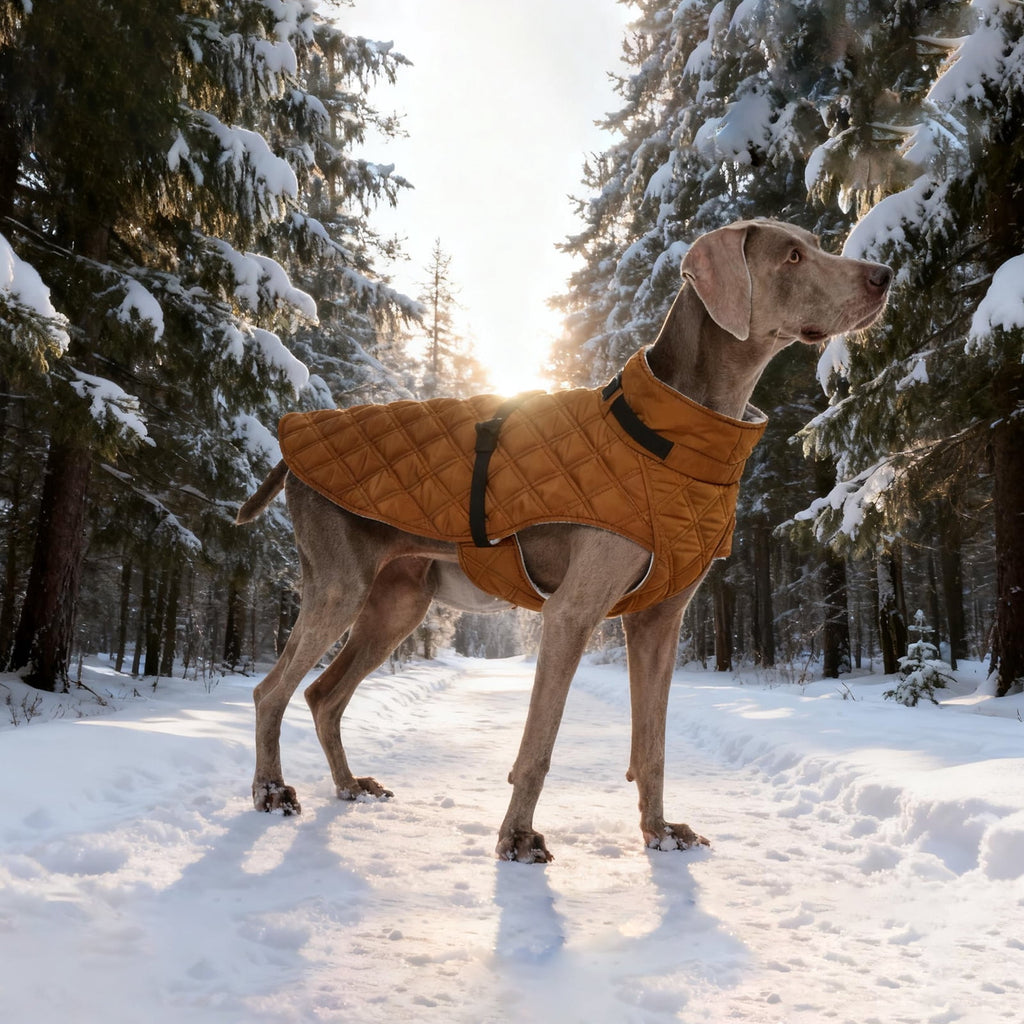 Kuoser Dog Winter Coat Warm Reflective Pet Jacket Waterproof Cold Weather Clothes for Dogs, Gray, M