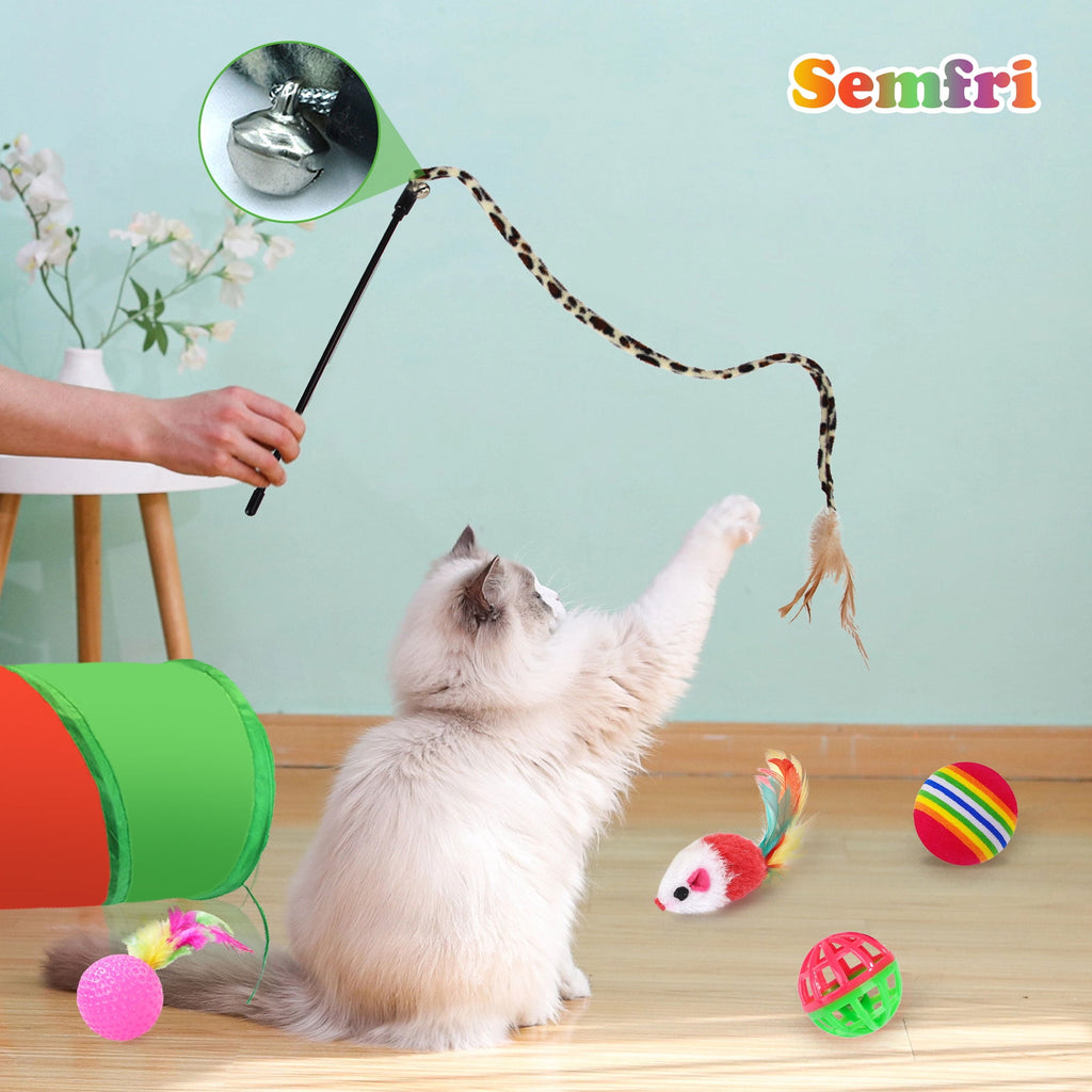 Semfri Cat Toys Tunnels Collapsible Pets Cat Jungle Tunnels Kitty Toys Balls