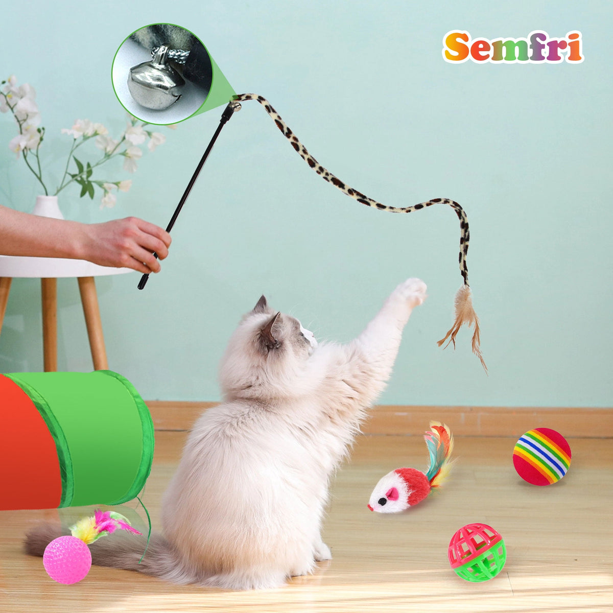 Semfri Cat Toys Tunnels Collapsible Pets Cat Jungle Tunnels Kitty Toys Balls