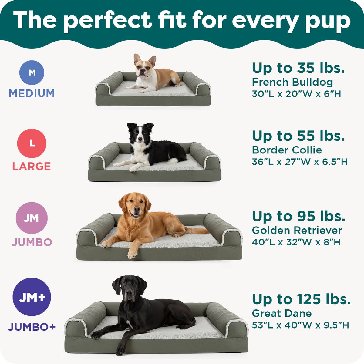 FurHaven Pet Products Luxe Fur & Performance Linen Orthopedic Sofa Pet Bed for Dogs & Cats - Charcoal, Jumbo Plus