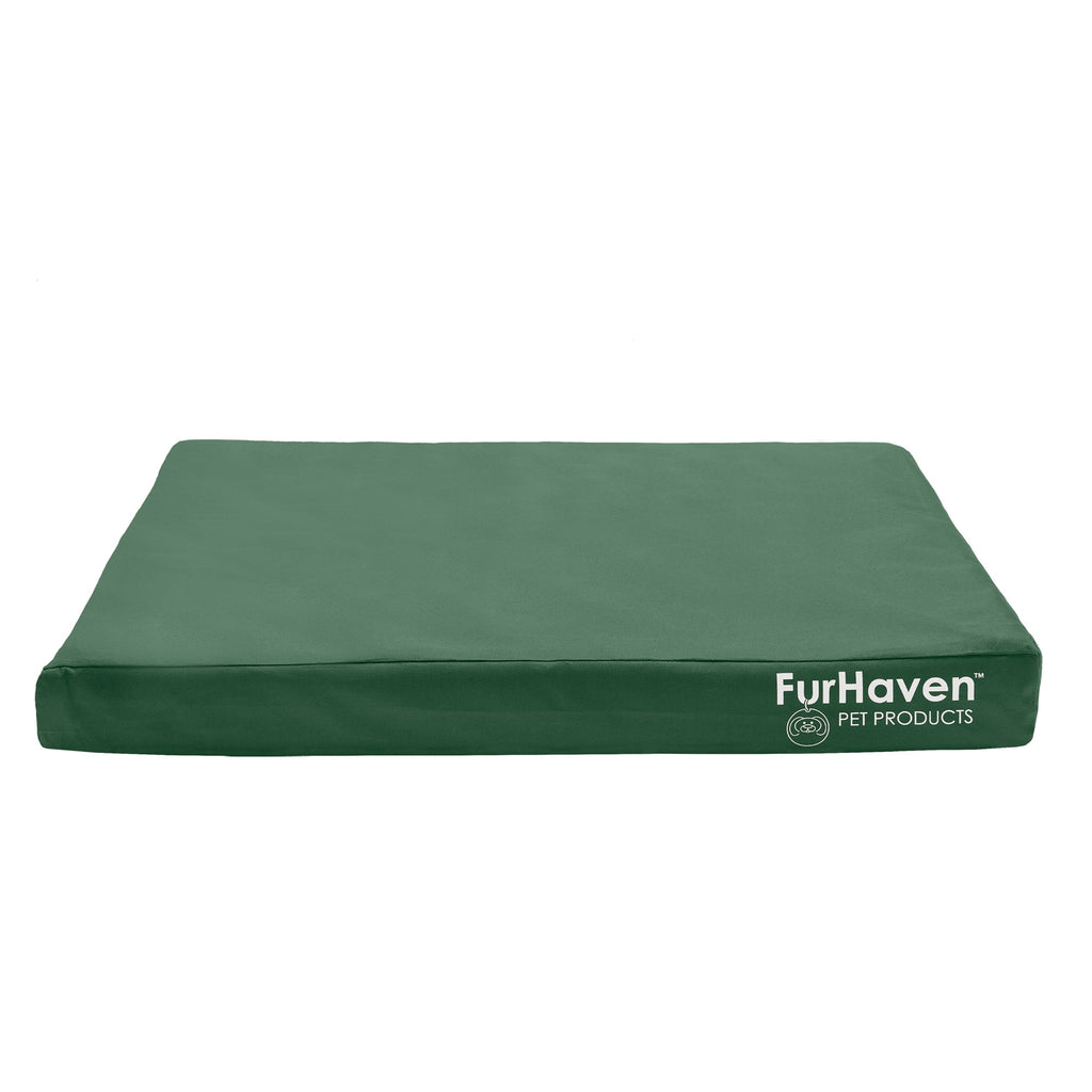 FurHaven Coated Oxford Indoor/Outdoor Deluxe Orthopedic Mattress Pet Bed, Stone Gray, Medium, 1 Count