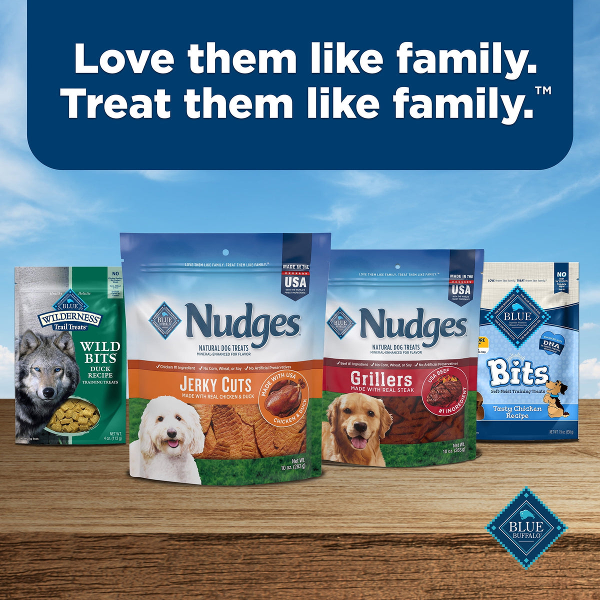 Blue Buffalo Nudges Jerky Cuts, Natural Dog Treats, Duck Jerky, 28oz Bag