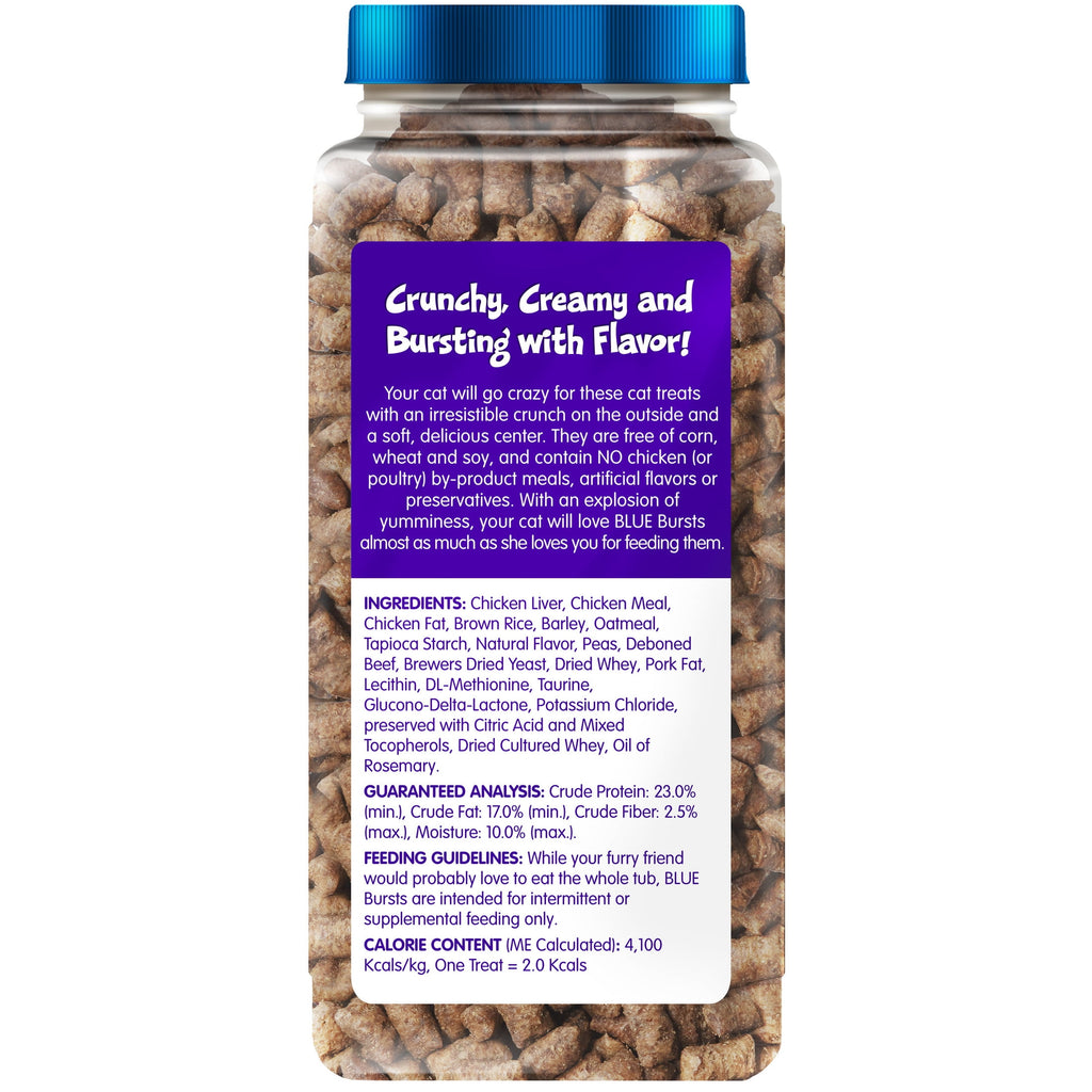 Blue Buffalo Bursts Crunchy & Creamy Cat Dry Treats, Great for Training, Liver & Beef, 5-oz. Bag