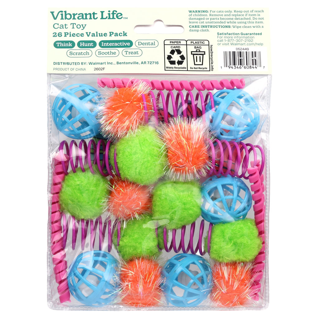 Vibrant Life Value Pack Cat Toys, 24 Pieces