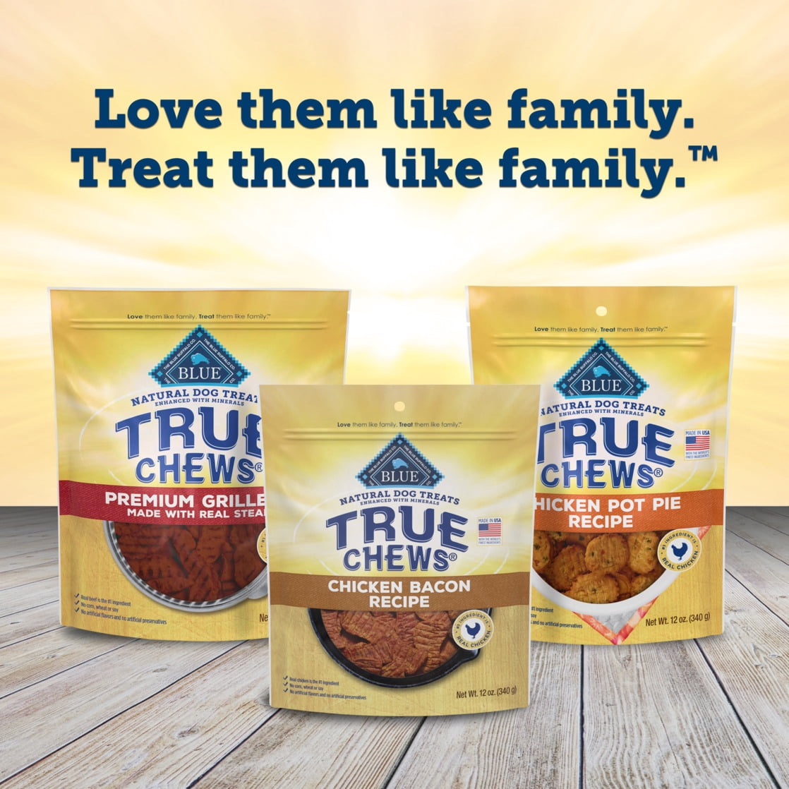 Blue Buffalo True Chews Dog Treats, Chicken Bacon Recipe, 22-oz Bag