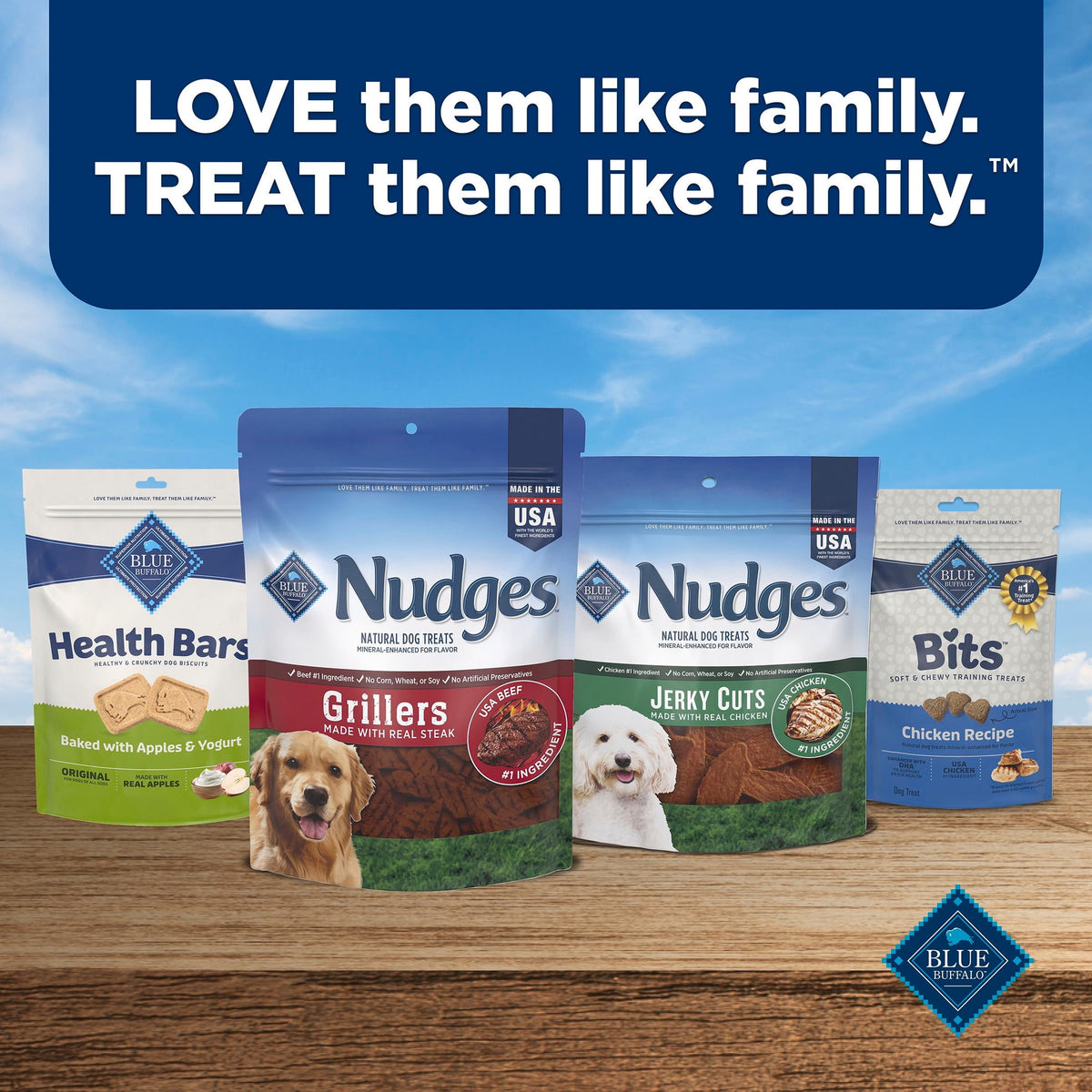 Blue Buffalo Nudges Grillers, Natural Dog Treats, Steak, 12oz Bag