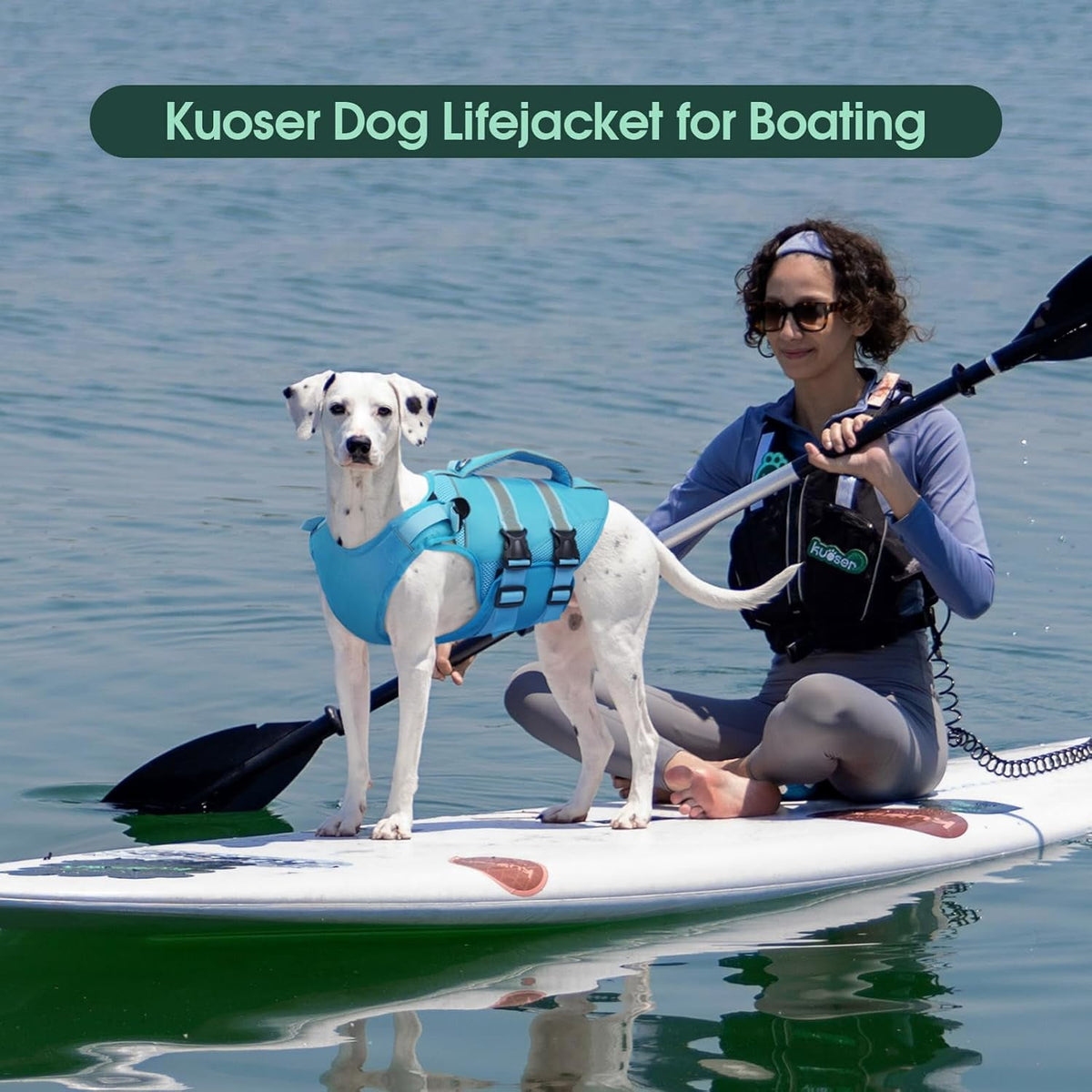Kuoser Dog Life Jacket, High Flotation Dog Life Vest for Swimming Boating, Red, S