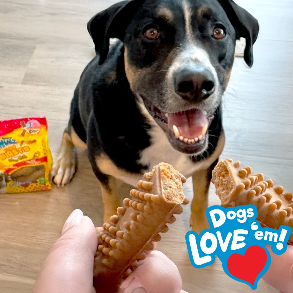 Nylabone Nubz Flavor Bursts Natural Dog Treats for Large Dogs, Bacon & Cheese Flavor Dog Bones, Large - 30+ lbs., 7 Count