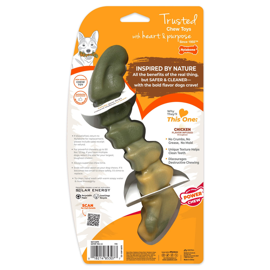 Nylabone Power Chew Gator Tail Alternative Dog Chew Toy Chicken Large (1 Count)