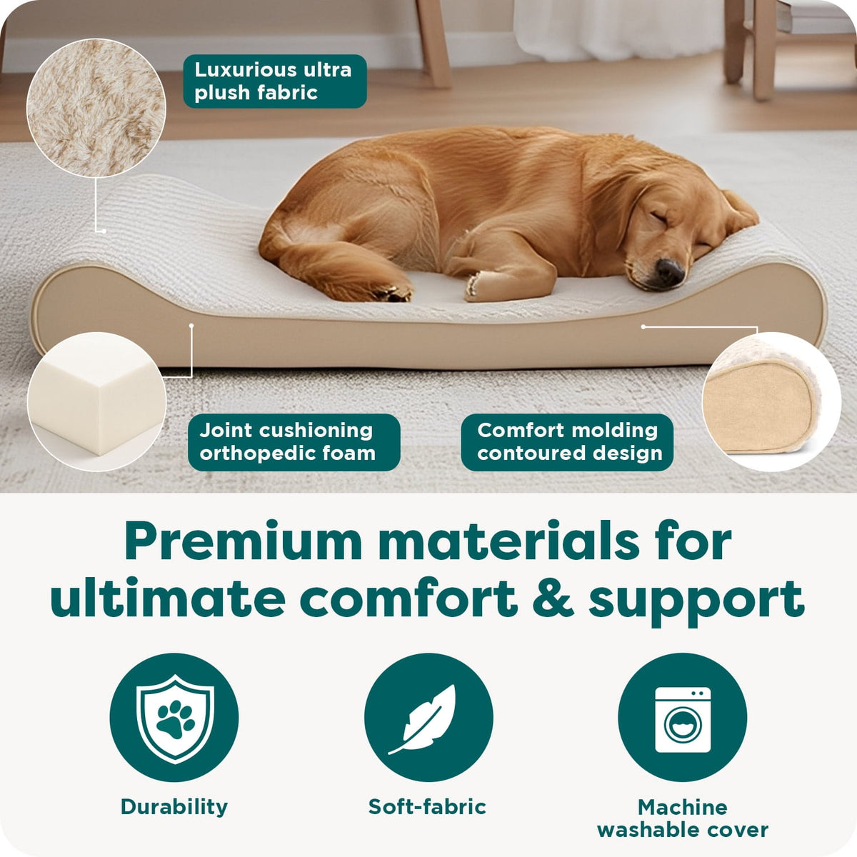 FurHaven Ultra Plush & Suede Gel-Top Luxe Lounger, Chocolate, Jumbo, 1 Count