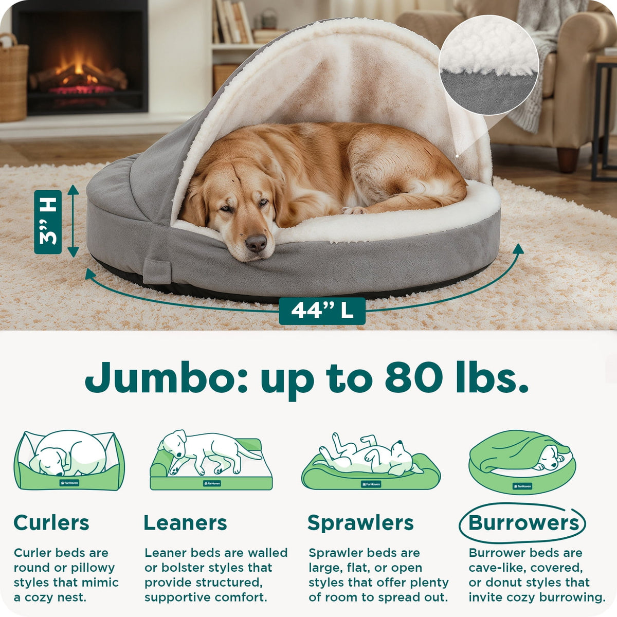 Furhaven 26" Round Orthopedic Dog Bed Sherpa & Suede Snuggery w/ Removable Washable Cover - Gray, 26-inch Faux Lambswool & Suede Gray 26 inch Snuggery (Orthopedic Foam)