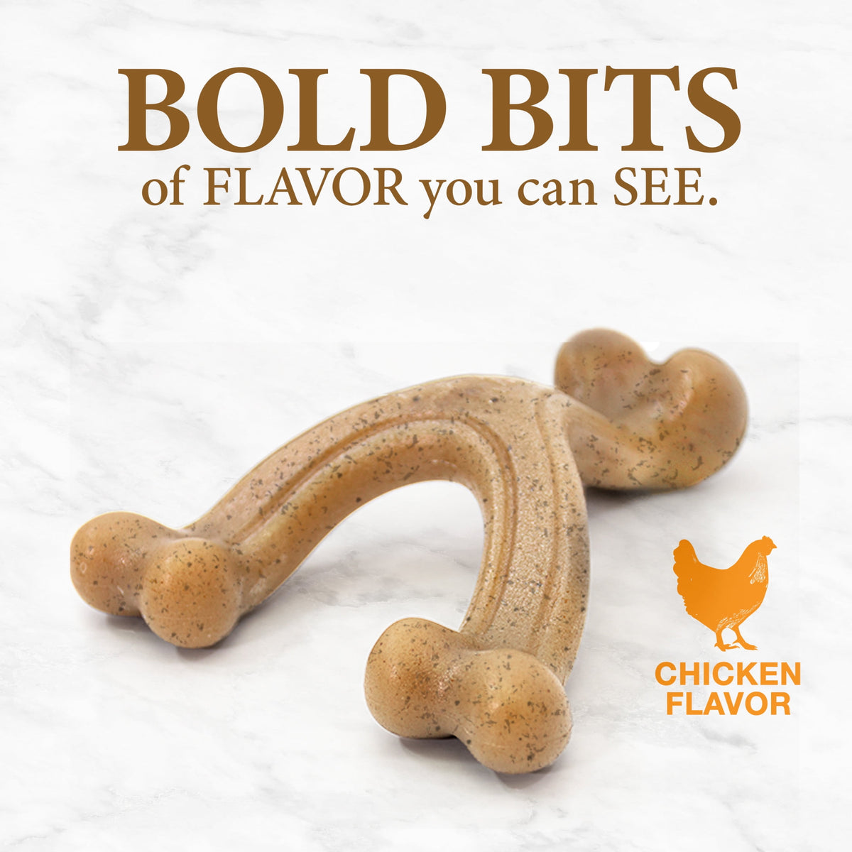 Nylabone Strong Chew Gourmet Style Wishbone Dog Toy, Dog Chew Toy, Chicken Flavor, Small, 1 Count