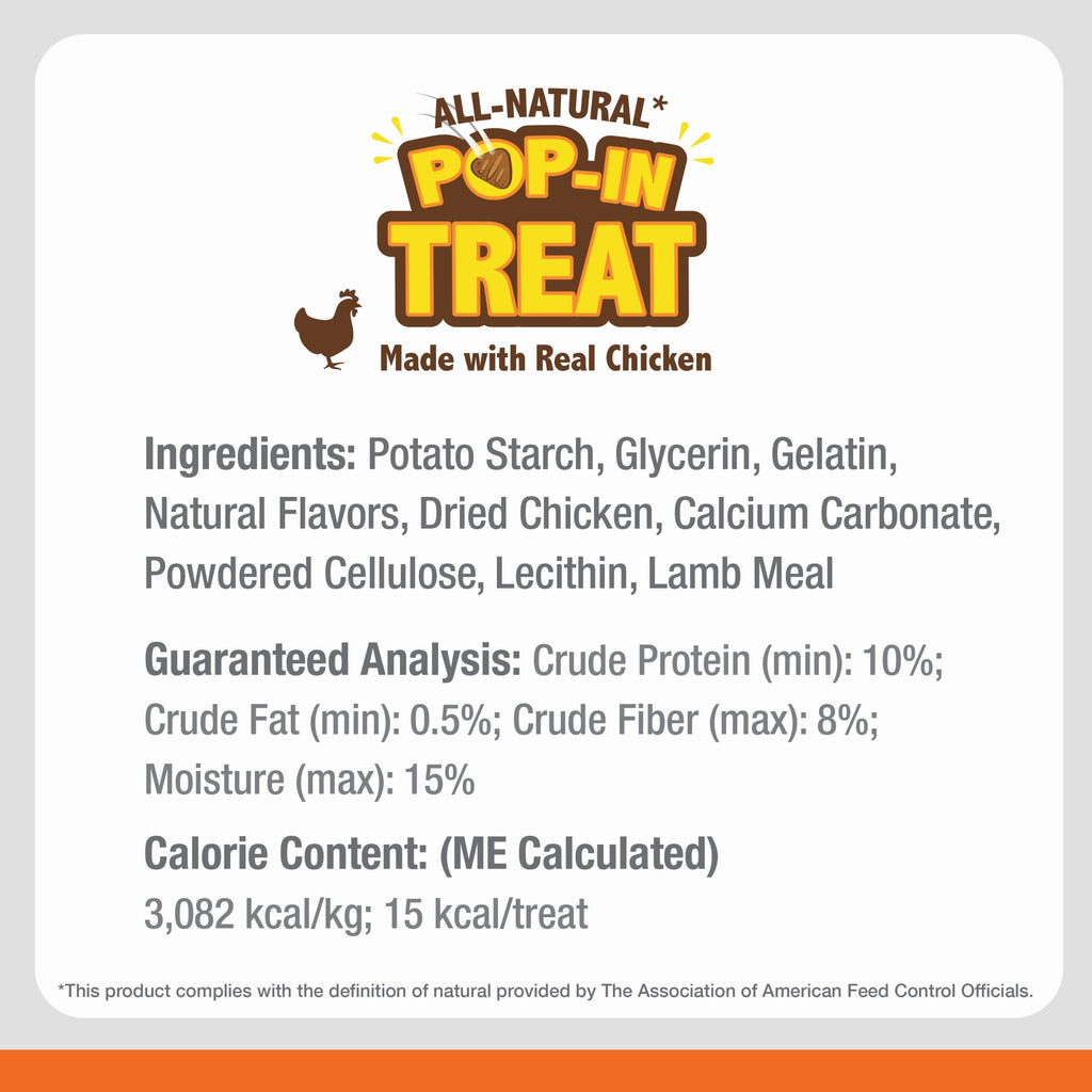 Nylabone Pop-In Treat Toy Dog Treat Refills, Natural Dog Biscuits, Chicken Flavor, 30 Count
